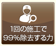 1回の施工で99％除去する力