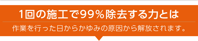 1回の施工で99％除去する力とは