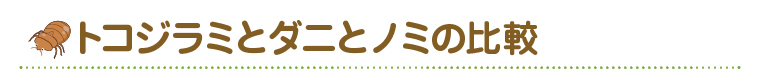 トコジラミとダニとノミの比較
